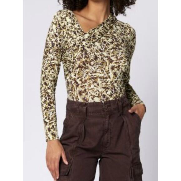 NWT Soft Joie Women Cersei Long Sleeve Top Medium Unique Neckline Chocolate Plum - Picture 2 of 14